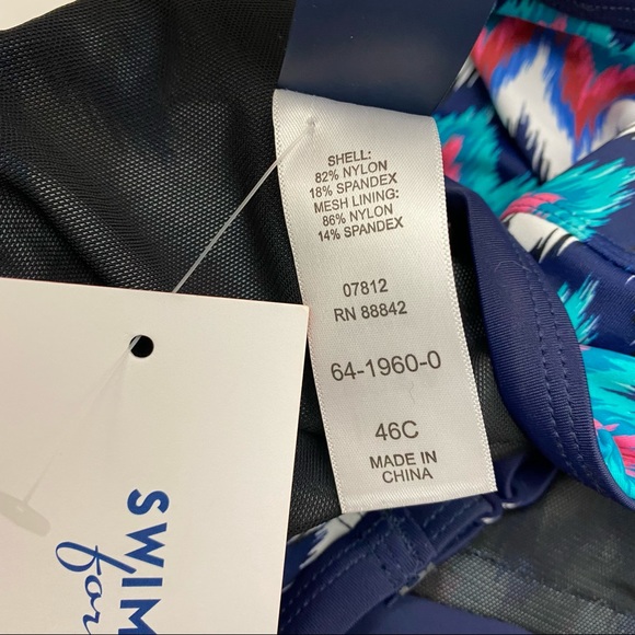 Swimsuits For All Bra Size Zip Front Tankini 46C - Picture 11 of 12